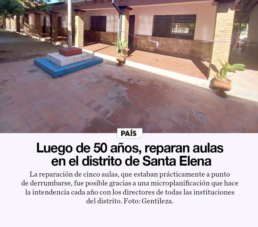 Luego de 50 años, reparan aulas en el distrito de Santa Elena