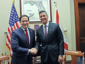 El senador norteamericano Marco Rubio recibió al presidente Santiago Peña.