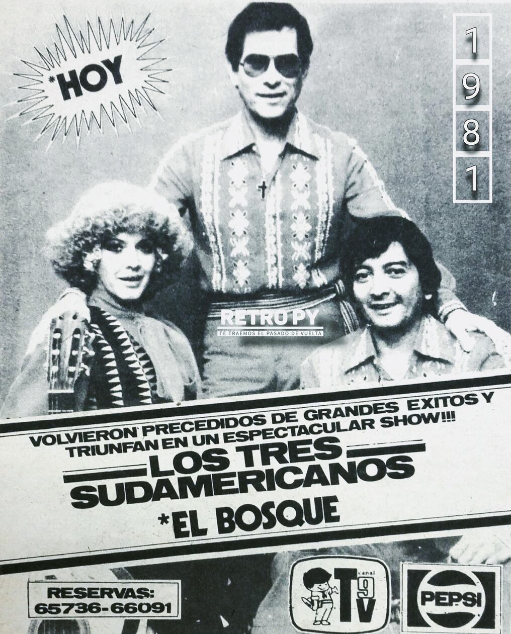 Afiche de una presentación de Los Tres Sudamericanos. Crédito: ReloadedRetropy